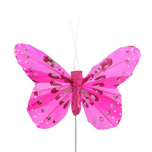 položky Deco motýľ ružovo-ružový druh. 6 cm 24 ks