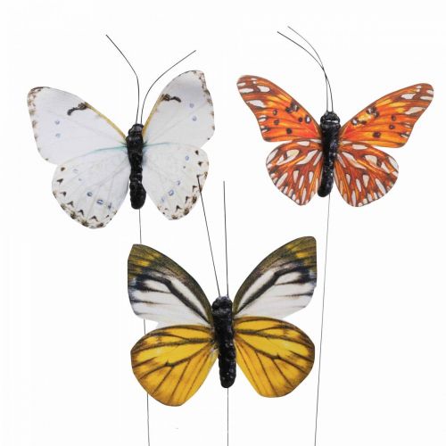 položky Deko motýlik na drôte farebná jarná dekorácia 8cm 12ks