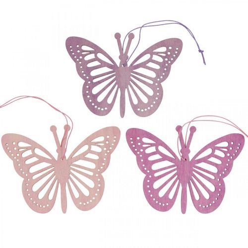 Deko motýliky deko vešiak fialový/ružový/ružový 12cm 12ks