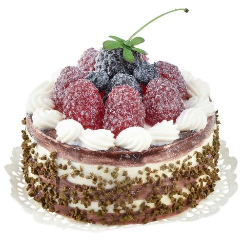 Ozdobná torta čokoládová s malinami atrapa Ø10cm