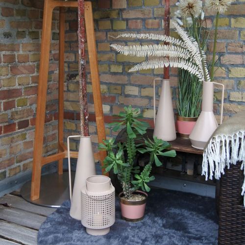 položky Moderná dekoratívna kovová váza vo svetloružovej farbe, 19,5 cm; dizajnový dekoratívny džbán, vysoký 38,5 cm, na sušené kvety