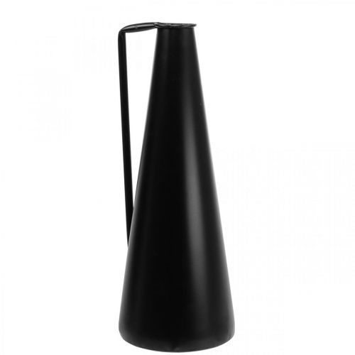 Dekoratívna váza kovová rukoväť podlahová váza čierna 20x19x48cm