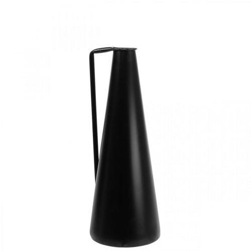 Dekoratívna váza kovová čierna dekoračná džbán kónická 15x14,5x38cm
