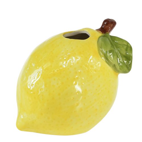 Floristik24 Dekoratívna váza citrónová keramická oválna žltá 11cm×9,5cm×10,5cm