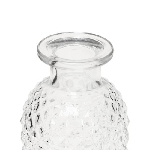 položky Dekoračné vázy mini sklenené číry retro kosoštvorec Ø5,5cm V9cm 6ks