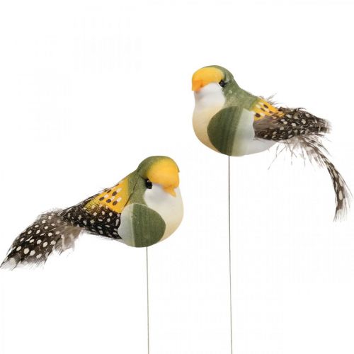 Floristik24 Dekoračné vtáčiky mini vtáčik na drôte pružinová dekorácia 3×6cm 12ks