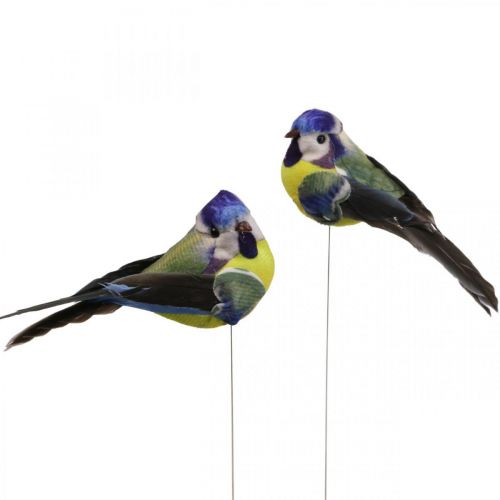 Deco Vtáčiky na drôte Jarná Deco Modrá sýkorka 10×3cm 9ks