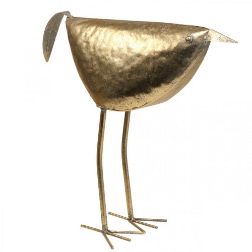 Deco vtáčik Deco figúrka vtáčika zlatá kovová dekorácia 46×16×39cm