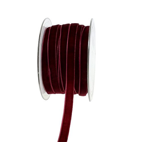 Floristik24 Deko stuha Velvet Bordeaux 10mm 20m