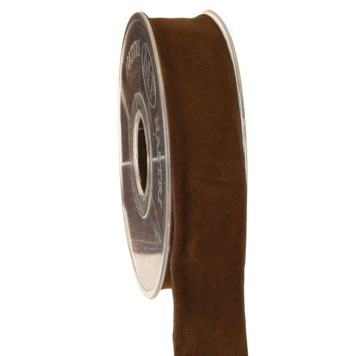 Floristik24 Dekoratívna stuha hnedá zamatová stuha šperková stuha 25 mm 7 m