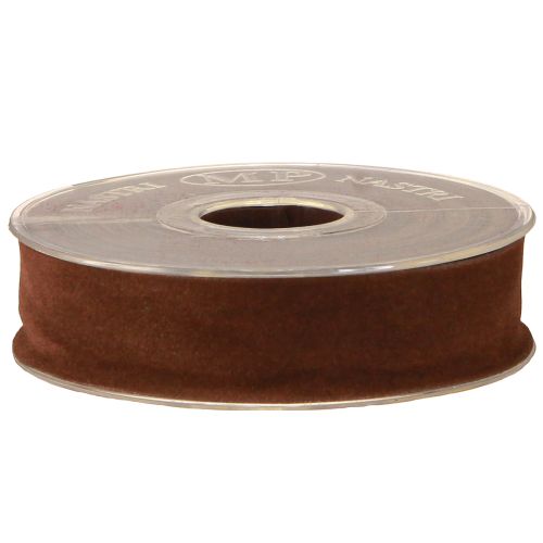 Floristik24 Dekoratívna stuha hnedá zamatová stuha šperková stuha 25 mm 7 m