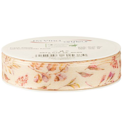 položky Dekoračná stuha jesenná dekoračná látková stuha béžová staroružová 25mm 20m