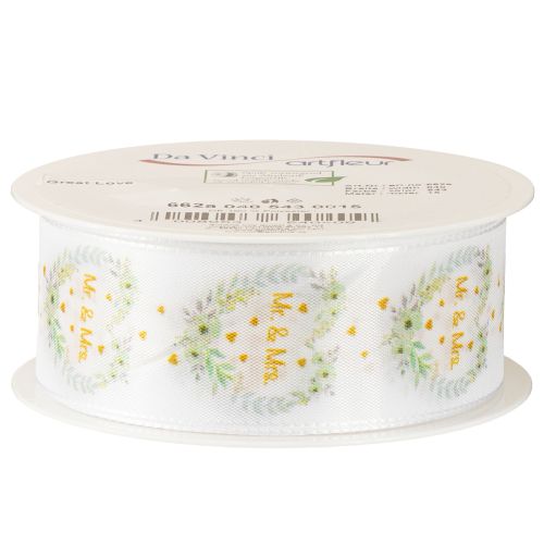 položky Svadobná ozdobná saténová stuha „Mr. &amp; Mrs.“ pre elegantnú výzdobu