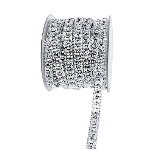 Floristik24 Deko stuha strieborná 10mm 9m