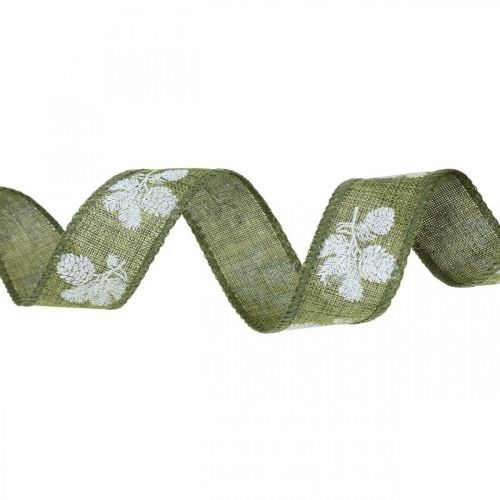 Floristik24 Deko stuha Vianočné šišky darčeková stuha zelená 25mm 15m