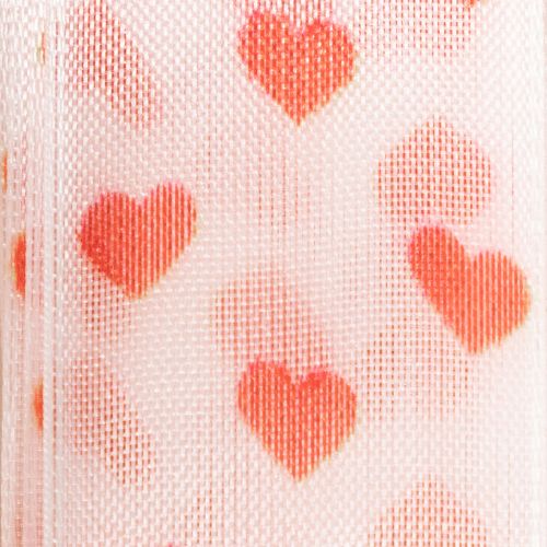 položky Darčeková stuha so srdiečkami, ideálna na kreatívne balenie a osobné darčeky, šírka 2,5 cm, dĺžka 15 m