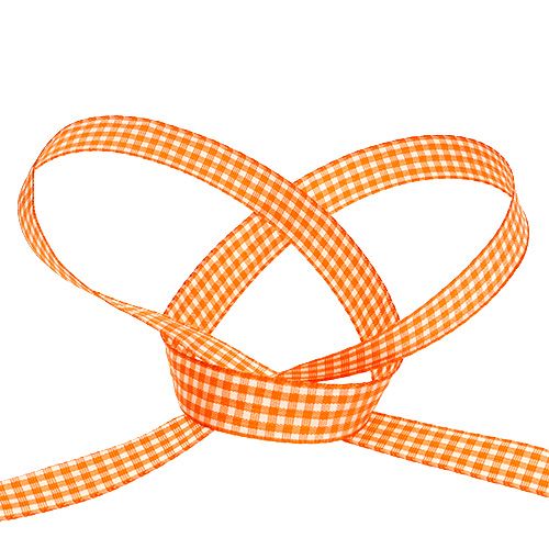 položky Deko stuha kockovaná v oranžovej farbe 1,5cm 20m