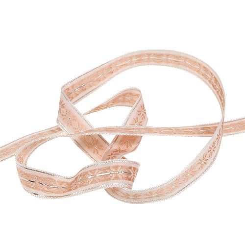 Floristik24 Deko stuha so vzorom ružová 15mm 20m