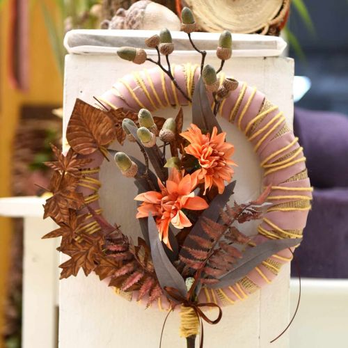 položky Ozdobný kvet georgín, jesenná dekorácia, hodvábny kvet oranžový 55cm Ø9/11cm