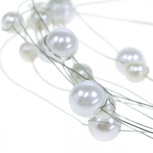položky Ozdobný drôt, perlový náhrdelník na zdobenie, svadobná dekorácia, perlová stuha, girlanda 2,5m