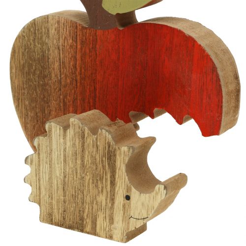 položky Deco figúrka jablko s ježkom červená, príroda 13cm 3ks