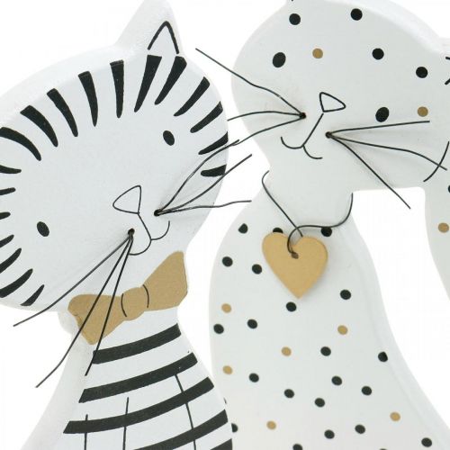 položky Deco figúrka mačka, dekorácia do obchodu, figúrky mačiek, drevená dekorácia 2ks