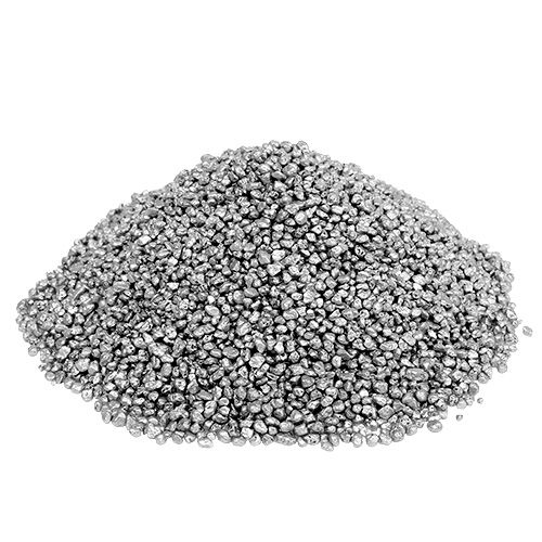 Floristik24 Ozdobné strieborné dekoratívne kamene granulát 2mm - 3mm 2kg