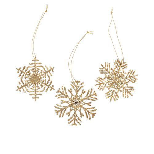 položky Deko vešiak drevené snehové vločky deco zlaté zimné Ø10cm 9ks