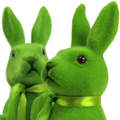 položky Dekoračný králik sediaci zelený vločkovaný V27,5cm 2ks