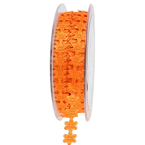 Floristik24 Ozdobná stuha s kvetom 1cm oranžová 20m