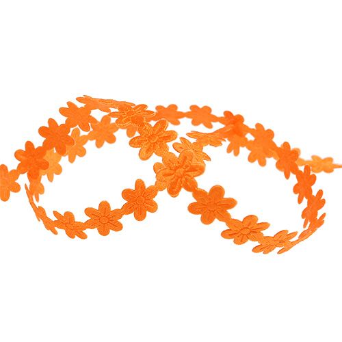 Floristik24 Ozdobná stuha s kvetom 1cm oranžová 20m