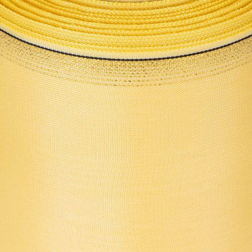 položky Dekoratívna moaré stuha na veniec v žltej farbe so zlatým okrajom, šírka 100 mm, dĺžka 25 m na floristiku a dekorácie