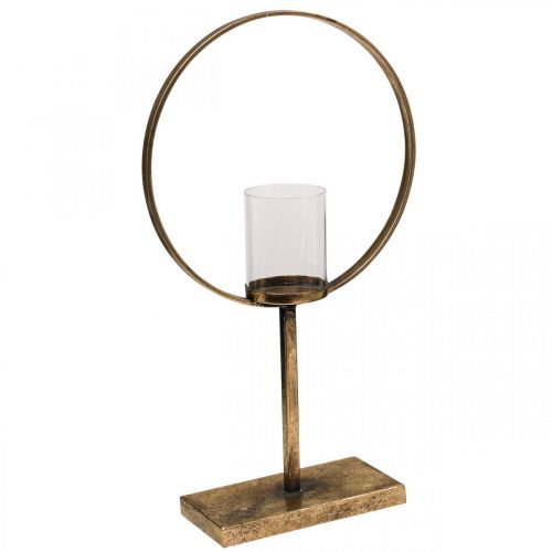 Dekoračný lampáš Kovový svietnik Zlaté sklo Ø28cm