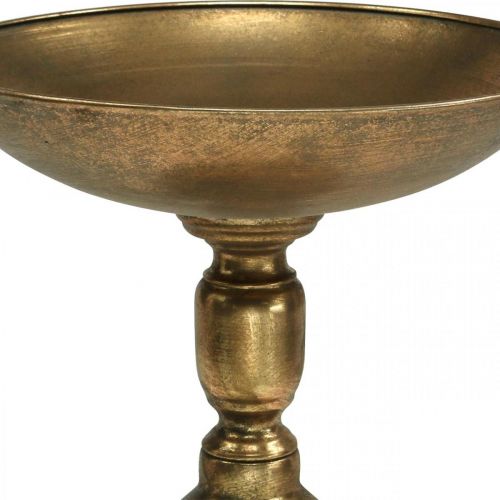 položky Dekoračná miska na nohy Dekoračný tanier zlatý starožitný vzhľad Ø28cm V26cm