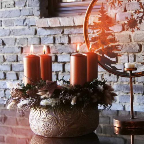 položky Ozdobná miska keramické zlaté kvety hnedé Ø23,5cm V11,5cm