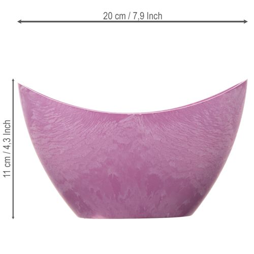 Dekoratívna miska plastová ružová 20cm x 9cm V11,5cm 1 kus | Floristik24.sk
