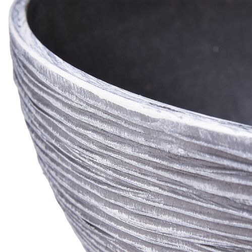 položky Ozdobná miska okrúhla miska na rastliny šedá čierna Ø40cm V19,5cm