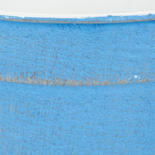 položky Dekoratívna misa/kvetináč, modrý kov, dekorácia v štýle shabby chic, Ø17 cm, V8,5 cm