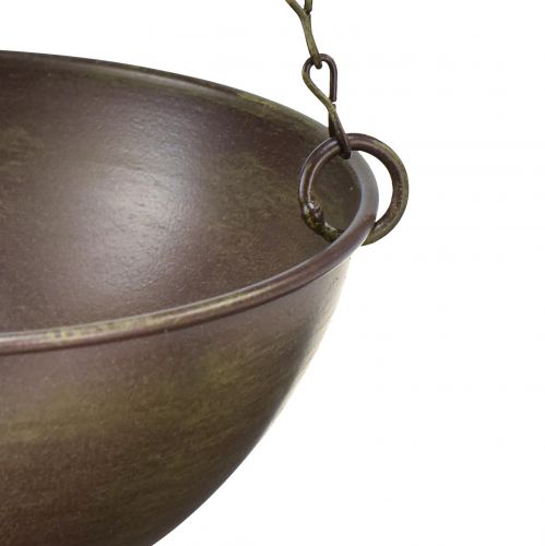 položky Ozdobná kovová miska na zavesenie tmavohnedá Ø16,5cm V35cm
