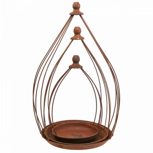 Floristik24 Dekoračná misa hrdza patina dekorácia závesná dekorácia Ø18,5/24,5/27cm