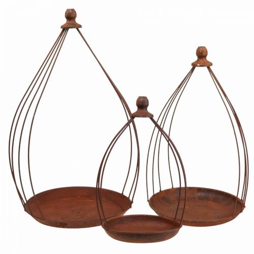 Floristik24 Dekoračná misa hrdza patina dekorácia závesná dekorácia Ø18,5/24,5/27cm