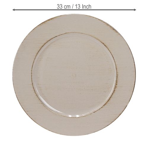 Dekoratívny tanier plastový dekoratívny plastový tanier sivo-hnedý Ø33cm | Floristik24.sk