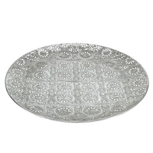 položky Dekoračný tanier strieborný s ornamentom Ø32cm