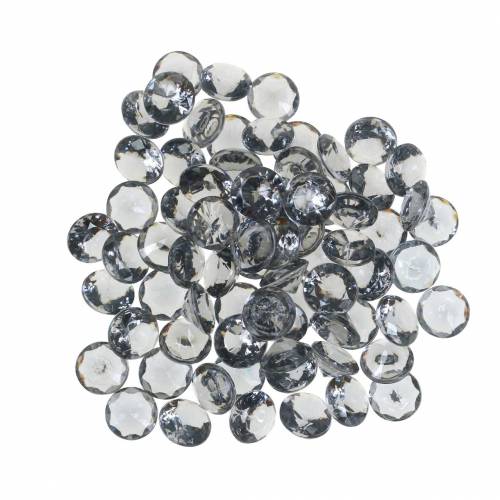 Floristik24 Ozdobné kamene diamant akryl sivý Ø1,2cm 175g ozdoba šperku