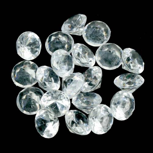 Floristik24 Ozdobné kamene diamant číry Ø2,8cm 150g stolová dekorácia