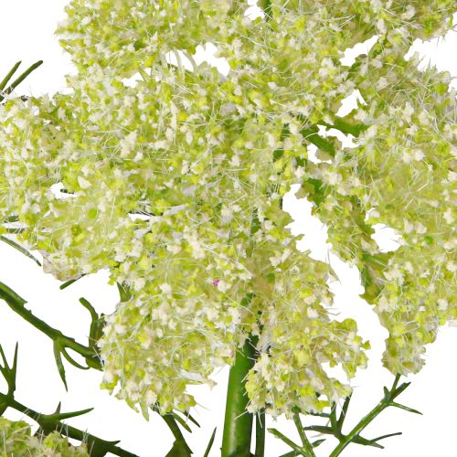 položky Kôpor umelá rastlina s dlhou stonkou lúčny kvet zelený biely 87cm