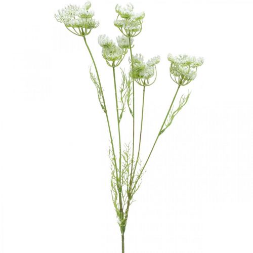 Floristik24 Kôpor kvitnúci, umelá rastlina, umelé bylinky zelená, biela L80cm