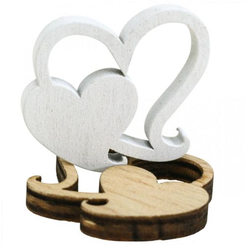 položky Dvojité srdce drevené, rozptylová dekorácia svadobné srdiečka B3cm 72 kusov