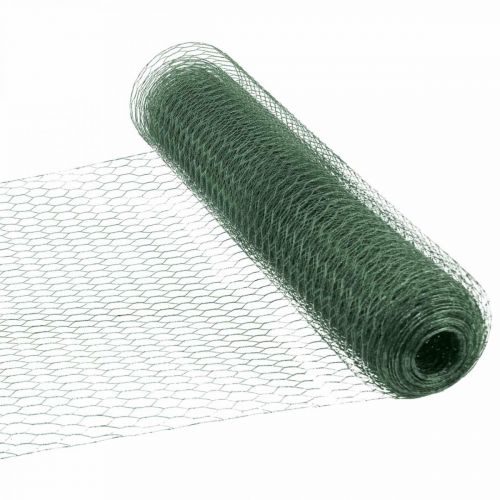 Šesťhranné pletivo Zelené drôtené pletivo potiahnuté PVC drôtené pletivo 50cm×10m