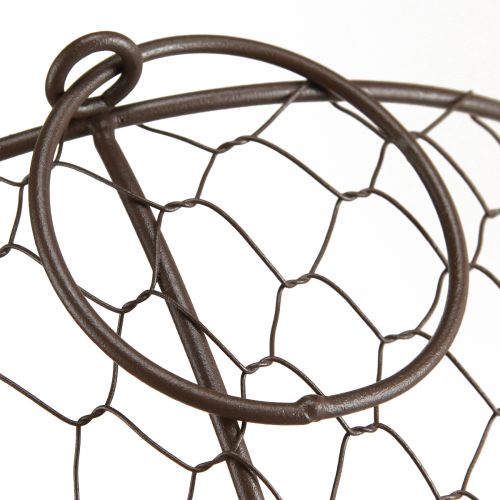 položky Drôtená miska na košík s rúčkou hnedá Ø35/30/25 cm Sada 3 ks